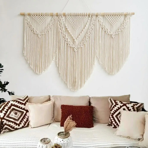 1 Cortina Decorativa Para El Hogar Con Tapicería De Macramé