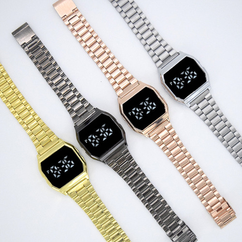 Reloj Led Con Correa Metálica Factory Direct F91 Con Esfera