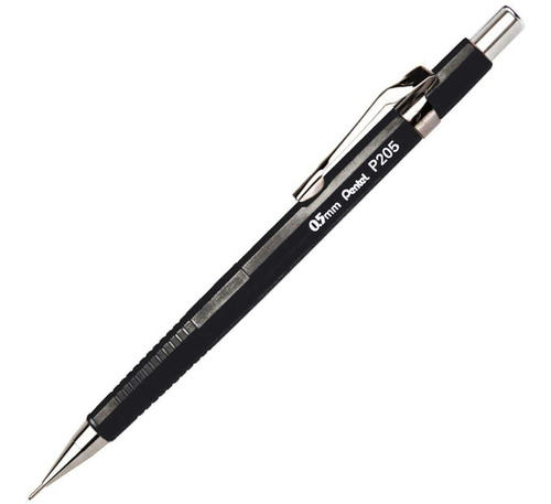 Lapiz Mecanico Afilado Pentel, 0.5 Mm, Barril Negro, 1 La...