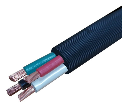 Cable Eléctrico Encauchetado 4x12 Awg Negro X 20 Metros