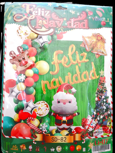 Kit Feliz Navidad Guirnalda Globos