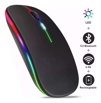 Mouse Inalambrico Rgb Usb 2.4g Recargable Ergonomico 