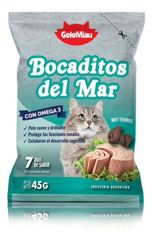 Bocaditos Para Gatos Sabores Del Mar X 45 Grs