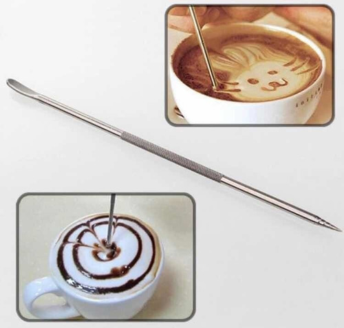 Imagen 4 de 6 de Lapiz Barista Cafe Dibuja Cafe Cacao Torta Acero Inoxidable