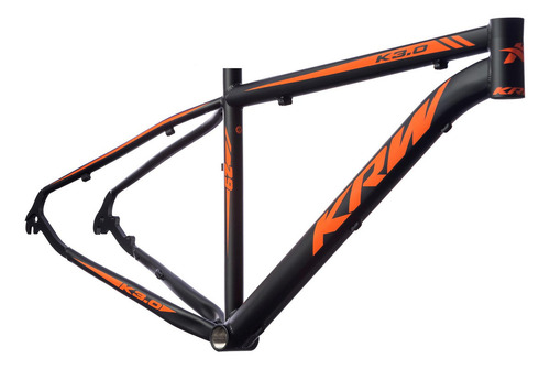 Quadro Bicicleta Aro 29 Alumínio 6061 Mtb - Krw Cor Preto/laranja Fosco