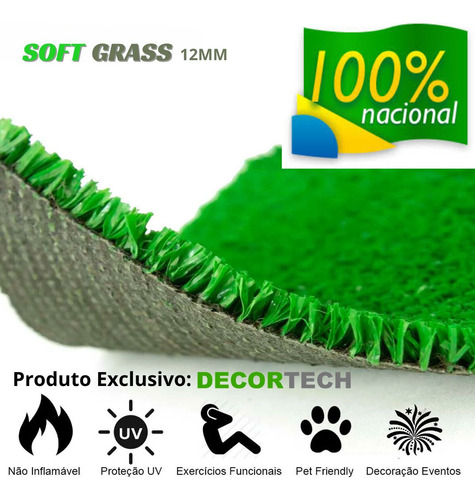 Rolo De Grama Sintetica 2x40m 80m² Frete Grátis