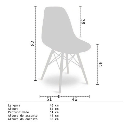 Cadeira Eiffel Charles Eames Preta Com Base De Madeira