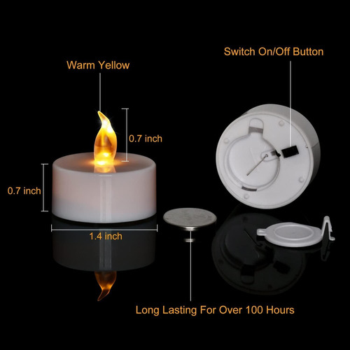 Velas De Té Con Pilas, Luces De Té Led Sin Llama Realistas Y