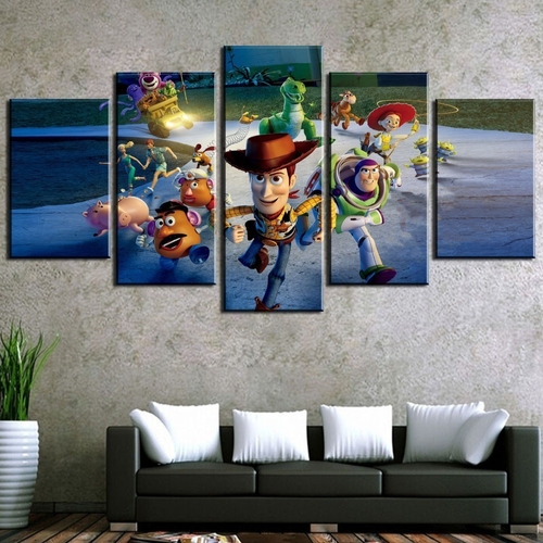 Quadro Decorativo De Quarto Para Criança 5 Peças Toy Story