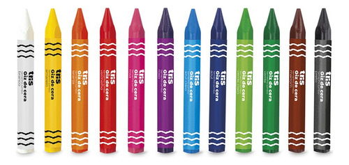 Giz De Cera Tamanho Jumbo Triangular Tris 12 Cores