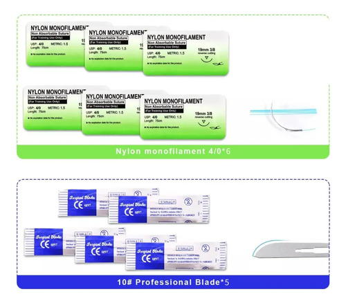 Kit Práctica Sutura 3 Capas 17 Cortes Todo Incluido