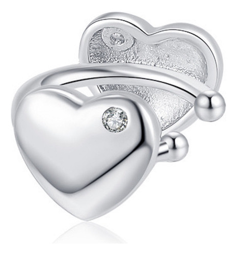 Piercing De Plata 925 Zirconias Doble Corazón Clip Argolla