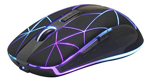 Luces Led Inalambrico Mouse Gamer Para Pc | Negro/rii