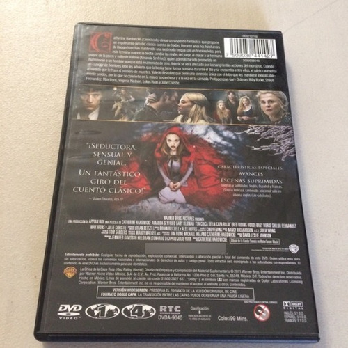 Película La Chica De La Capa Roja Amanda Seyfried (Usado)