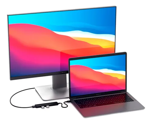 Hub Adaptador Slim Usb-c Usb-a *2 / Hdmi 4k/ Usb-c Negro Pp