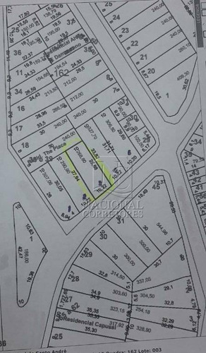Terreno À Venda, 268 M² Por R$ 450.000,00 - Parque Das Nações - Santo André/sp - Te1097