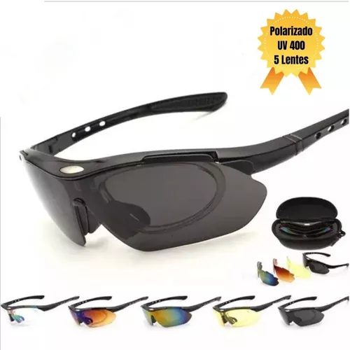 Óculos Ciclismo Bike 5 Lentes + Suporte Grau + Kit Completo