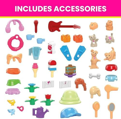 Conjunto De Brinquedos De Construção Mega Barbie Color Revea
