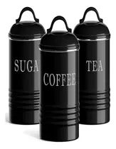 Comprar Set 3 Frascos De Cocina Metalico Para Té, Café Y Azúcar