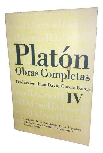 Libro, Platón, Obras Completas 4.