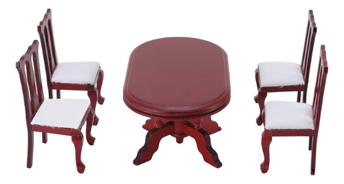 ` Juego De Sillas De Mesa De Comedor En Miniatura, Tamaño