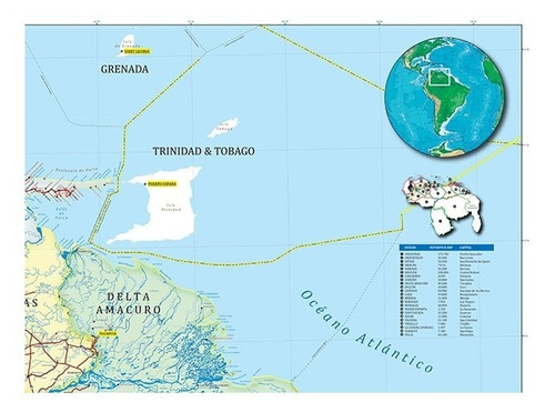 Mapa Físico-político De Venezuela Tamaño Extra Grande
