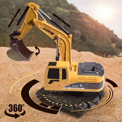 Tractor Retro, Excavadora, Control De 6 Canales, Mueve La Pa