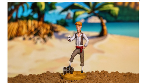 Guybrush Monkey Island Figura Impresion 3d Pintado A Mano