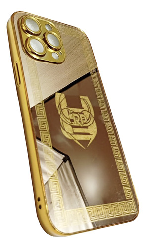 Capa, Capinha De Luxo Gold Espelhada Para iPhone 15 Pro Max