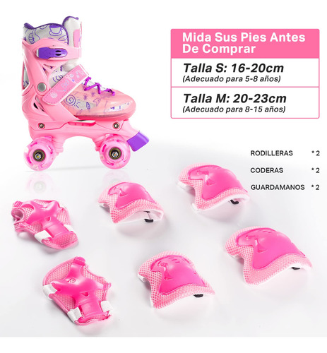 Patines En Paralelo Ajustables Con Kit De Protección Para Ni