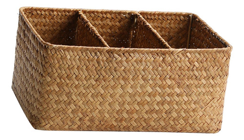 Cesta De Mimbre Para Escritorio, 28,5 Cm X 18,5 Cm X 13 Cm