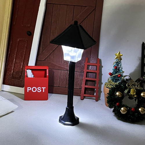 Casa De Muñecas En Miniatura, Diseño De Poste De Lámpara,