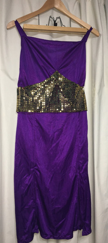 Traje Para Patin Artístico Violeta Talle 2 Vestido Largo