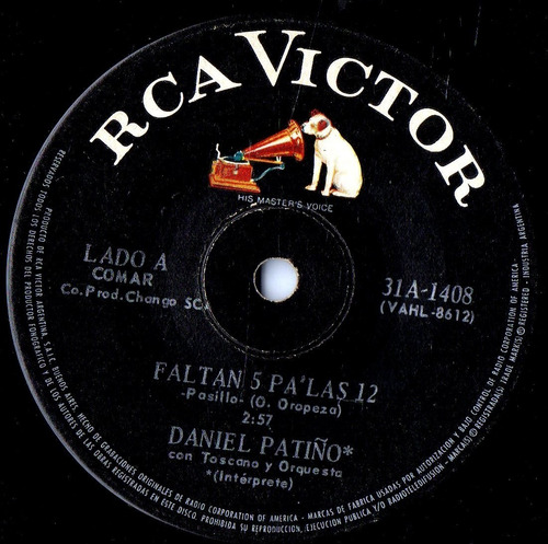 Daniel Patiño Faltan 5 Pa' Las 12 - La Navidad Simple 7'' (Usado)