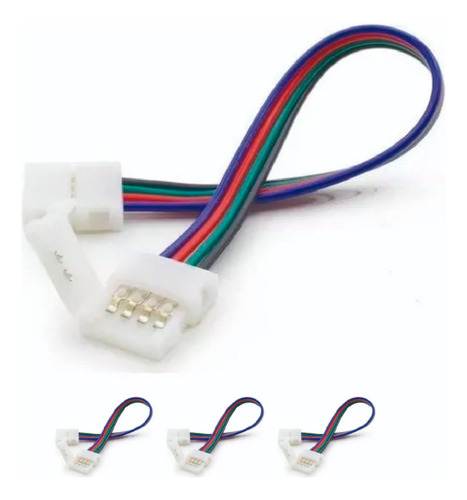 3x Emenda Rápida 10 Mm Dupla 2 Lados Rgb Para Fita Led 5050