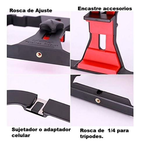 Imagen 3 de 9 de Soporte Estabilizador Pro Celular 4 - 7 Video Fotografia