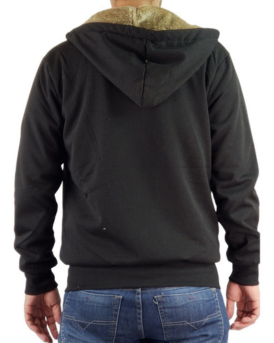 Imagen 4 de 6 de Chaqueta Hombre Invierno. Forro Piel Con Gorro. Xs A Xl