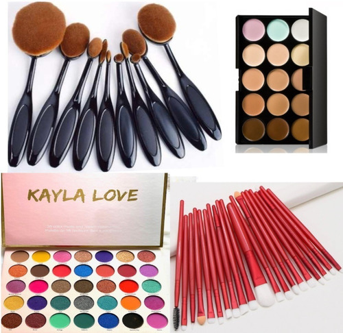 Set 20 Brochas + 10 Oval + 35 Sombras + 15 Correctores