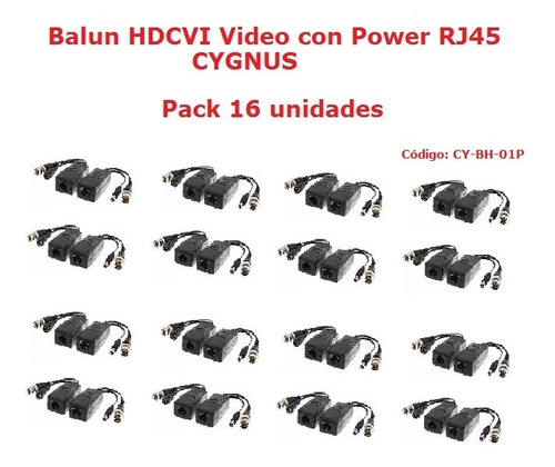 Pack Balun Conector Plug Dc Macho/hembra X 16 Uds. Cygnus