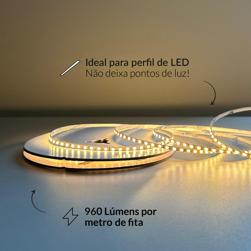 Fita Led Risque Ultra Fina 3mm 8w 2700k 5m 12v Br Deluxe