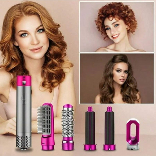 Secadora De Pelo 5 En 1 Rizador Fucsia