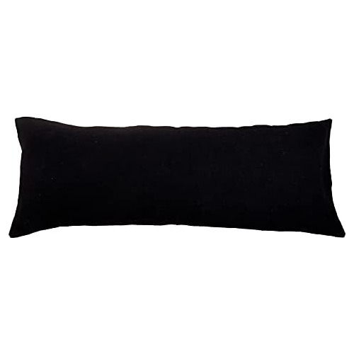 Funda Almohada De Cuerpo Negra Sólida, Decoración Gra...