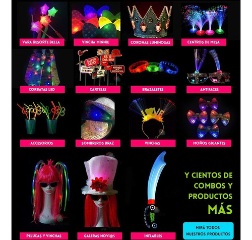 Imagen 8 de 10 de 10 Vinchas Corona Disfraz Halloween Luz Led Cotillón Carioca