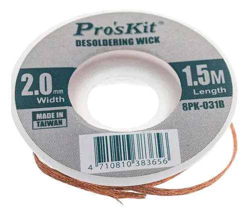 Malla Desoldar Cobre Puro 2.0mm X 1.5mts Desoldante Proskit