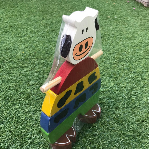 Imagem 6 de 9 de Vaquinha Mimosa Brinquedo Educativo Infantil Em Madeira