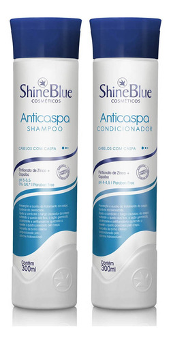 Kit Anticaspa Shine Blue Shampoo E Condicionador