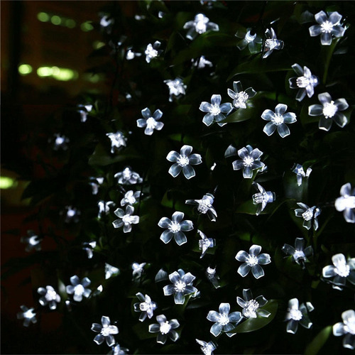 Cable De Luz Led, 200 Flores De Cerezo, 22 Metros, Solar