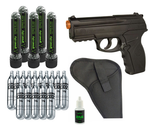 Arma Defesa Pessoal Semiautomática Não Letal C11 6mm + Kit