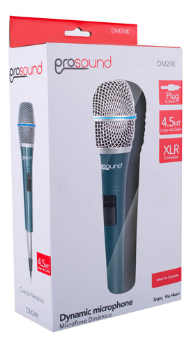 Micrófono Multimedia Conexión Xlr + Jack 6.3mm 4.5m Dm24k