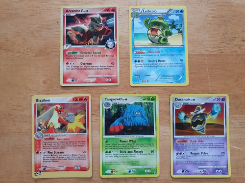 5 Tarjetas Pokemon Arcanine Ludicolo Blaziken Ultra Rare